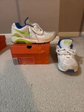 Women’s Nike Air Max 180 White, Lime Green & Blue